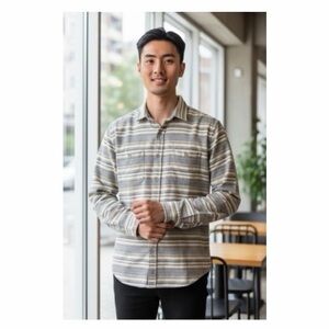 Howe On The Bamm Striped Men’s‎ Button-Up Shirt NWT